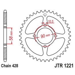 JT zębatka tylna 4669 42 honda cbr 125 11-17 (-2) (446942JT) (łańc. 428) otwór na śrubę 10,5 - może byż zastąpiona przez 269 42