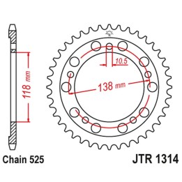 JT zębatka tylna 4343 39 honda cbr 400 (NC29) (434339JT) (ŁAŃC.525)NA zamówienie