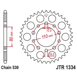 JT zębatka tylna 334 39 honda vf 750C magna '94-'04 (RC43) (33439JT) (łańc. 530)