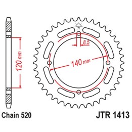 JT zębatka tylna 4354 39 kawasaki kxf a tecate '87-88' (ATV) (435439JT) (ŁAŃC.520) na zamówienie