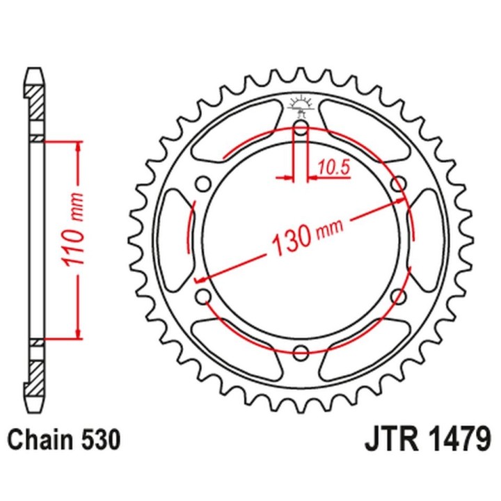 JT zębatka tylna 241 48 yamaha YZF-R1 1000 '09-14' (24148JT) (ŁAŃC.530) (czarna)
