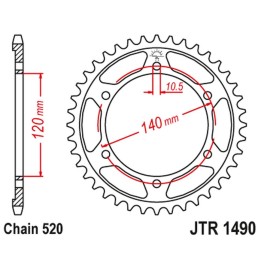 JT zębatka tylna 475 42 kawasaki klr 250 84-05 (47542JT) (łańc. 520)