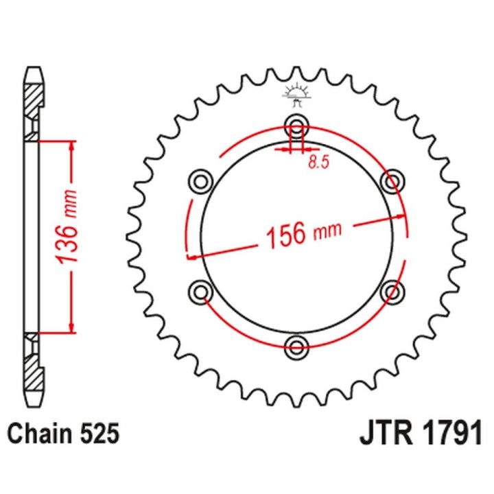 JT zębatka tylna 4365 42 suzuki dr 650 se '96-'12 (436542JT) (łańc. 525)