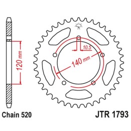 JT zębatka tylna 4397 42 triumph 865 boneville/thruxton '15-'16, scrambler '16-'17 (439742JT) (łańc. 520)