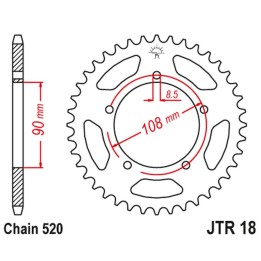 JT zębatka tylna 1515 43 muz 660 scorpion '95-02', aprilia 125 tuareg '87' (151543JT) (ŁAŃC.520)