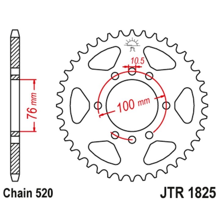 JT zębatka tylna 823 38 suzuki vl 250 intruder lc '00-04'; lt 250/300 '86-89'; gn 400 '80-82'; lt 500 '88-92',DR 500 '81-83', d…