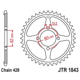 JT zębatka tylna 843 49 yamaha tt-r 125 '02-21' (84349JT) (ŁAŃC.428)