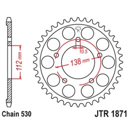 JT zębatka tylna 4448 48 yamaha R6 '99-'02 (444848JT) (łańc. 530) czarna