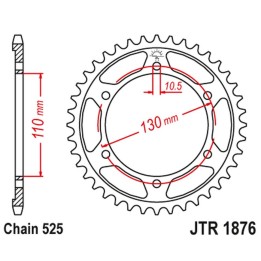 JT zębatka tylna 4385 43 suzuki gsxr 600 '11-'19, yamaha MT-07 '14-'22, xsr 700 '16-'22 (438543JT) (łańc. 525) czarna (oryg)