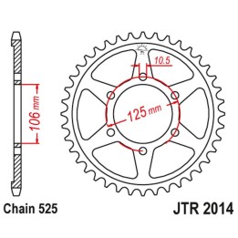 JT zębatka tylna 4529 50 triumph 800 tiger 11-19 (452950JT) (łańc. 525) czarna