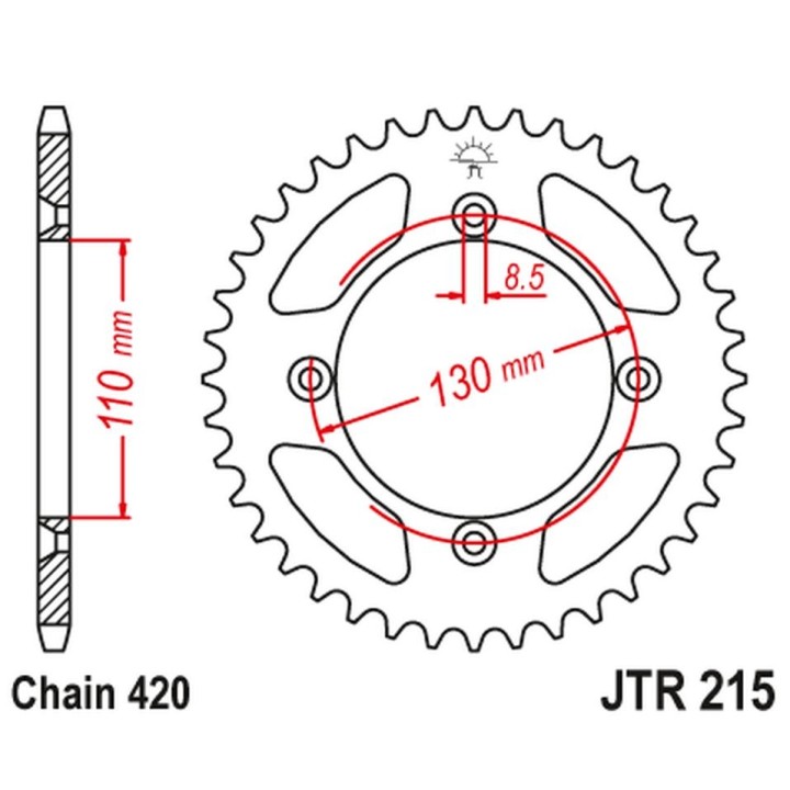 JT zębatka tylna 4306 47 honda cr 80/85 '85-'07 (430647JT) (łańc. 420)