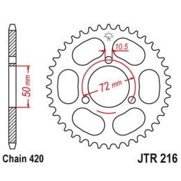 JT zębatka tylna 251 47 honda nsr 50/75 '89-'93 (25147JT) (łańc. 420)