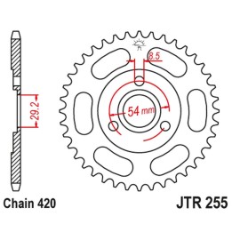 JT zębatka tylna 255 30 honda z 50 monkey (25530JT) (ŁAŃC.520)