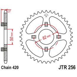 JT zębatka tylna 261 38 honda atc/trx 70 '82-87' xl/xr 75/80 '74-84' (26138JT) (ŁAŃC.420)