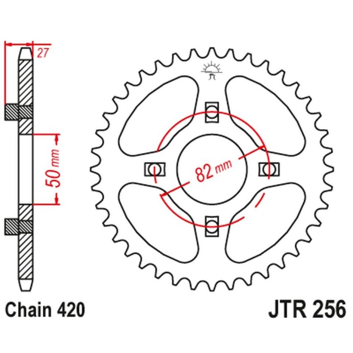 JT zębatka tylna 261 42 honda atc/trx 70 '82-87' xl/xr 75/80 '74-84' (26142JT) (ŁAŃC.420)