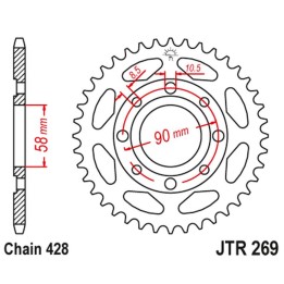 JT zębatka tylna 269 40 honda cg 125 '02-'05, cm 125 '82-'97, cb 125T '82-'88, daelim vc 125 '96-'99 (26940JT) (łańc. 428)