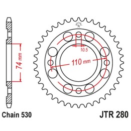 JT zębatka tylna honda cb 500 t '75-77' (28033JT) (ŁAŃC.520)