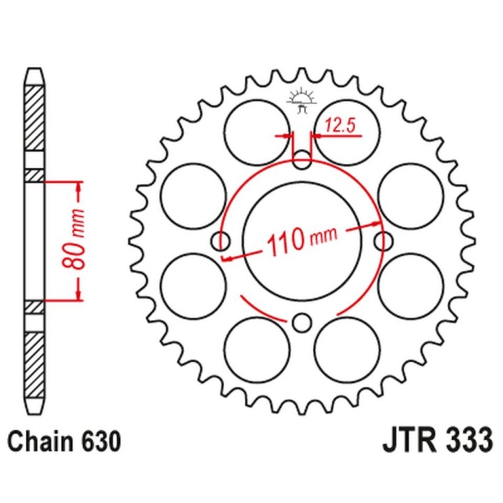 JT zębatka tylna 333 41 honda cb 750 f '77-80' (33341JT) (ŁAŃC.630)