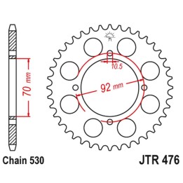 JT zębatka tylna 476 41 kawasaki gpz 250 '83-85', z 250/400/440/500/550 '78-85' (47641JT) (ŁAŃC.530) na zamówienie