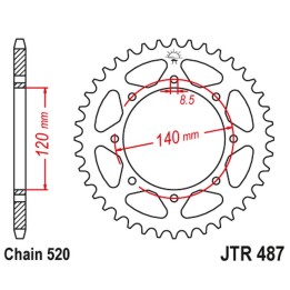 JT zębatka tylna 491 47 kawasaki kle 500 '97-'05 (+1) (49147JT) (łańc. 520)
