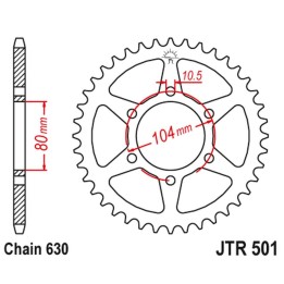 JT zębatka tylna 501 33 kawasaki z 750 '80-82', gpz 750 '82-87'; z 1000/1100 '81-86', gpz 1100 '81-85' (50133JT) (ŁAŃC.630)