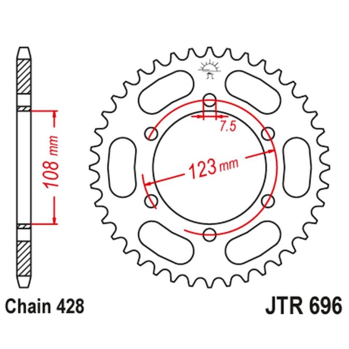 JT zębatka tylna 707 49 cagiva 50 prima super sports 92-95 (70749JT) (łańc. 520)
