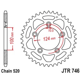 JT zębatka tylna 4444 48 ducati panigale 899 14-15, scrambler 800 15-18 (-2) (444448JT) (ŁAŃC.520)