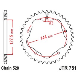 JT zębatka tylna 4320M 43 ducati 950 hypermotard '19-20, 800 monster '05-07, 748 biposto '95-03, (potrzebny adapter JTA750B) (4…