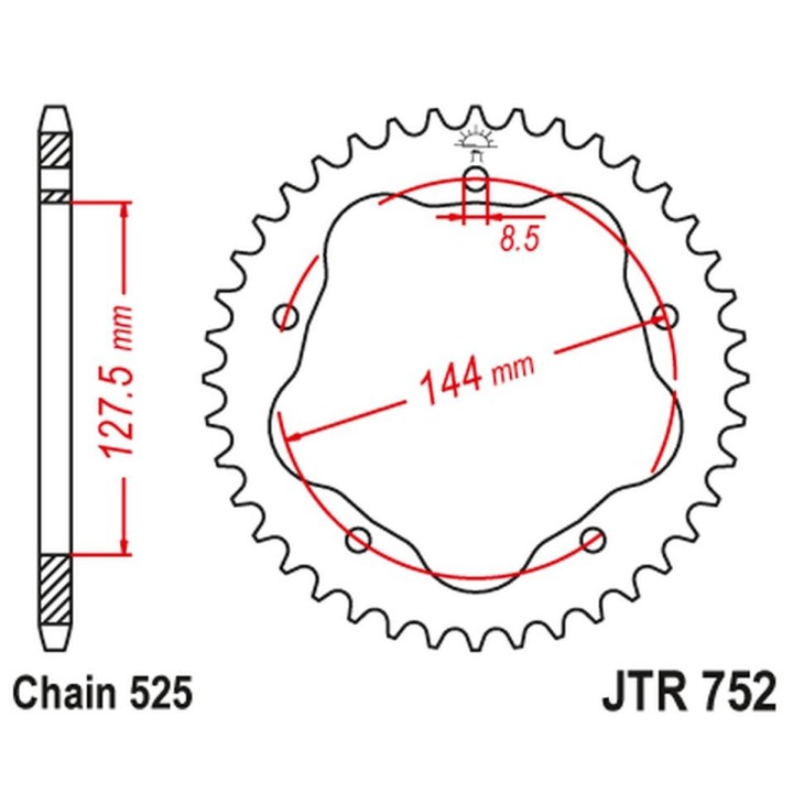 JT zębatka tylna 4320 36 ducati 848/916/996/1000/1100 (potrzebny adapter JTA750B) (432036JT) (łańc. 525)