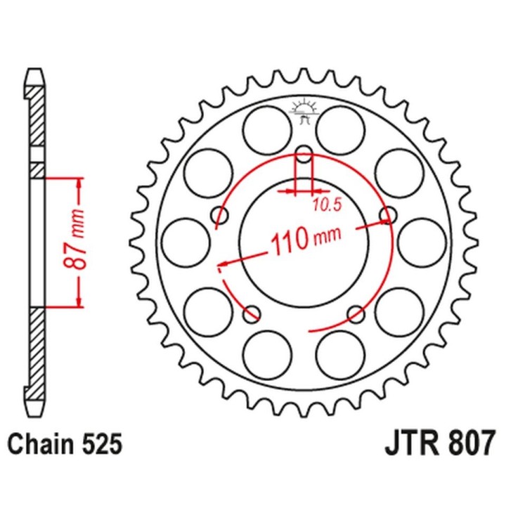 JT zębatka tylna 828 48 suzuki gsf 650 bandit '07-15,GSX 650F '08-'16 (82848JT) (łańc. 525)