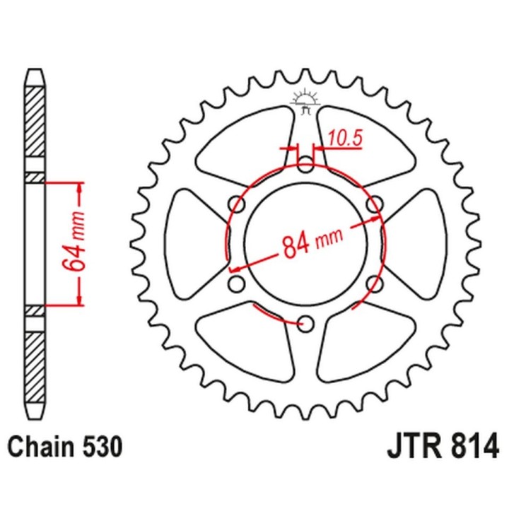 JT zębatka tylna 814 40 suzuki gt 380 '73-77, gt 550 '71-77 (81440JT) (łańc. 530) na zamówienie