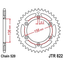 JT zębatka tylna 702 47 gas gas ec 250/300 '00, husqvarna te 450 '07-10, tc/te 510 '07-10, suzuki dr 250 '93-94 (70247JT) (łańc…