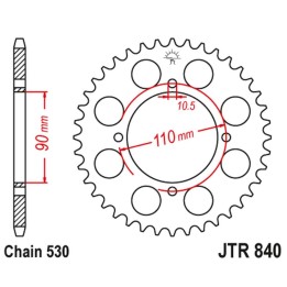JT zębatka tylna 854 35 yamaha xs 400 '82-83, xs 250 '82, (84035JT) (łańc. 530)