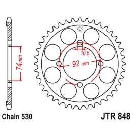 JT zębatka tylna 848 37 yamaha rd 350 '74-76 (84837JT) (łańc. 530)NA zamówienie