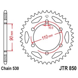 JT zębatka tylna 850 31 yamaha xs 650 '75-81 (85031JT) (łańc. 530) na zamówienie