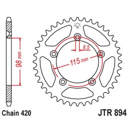 JT zębatka tylna 4552 50 ktm SX 60/65 '98-'21 (455250JT) (łańc. 420)