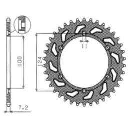 SUNSTAR zębatka tylna 4366 40 ducati monster S4 916 '01-03, ST4 996 '02-05 (łańc. 525) (436640JT)