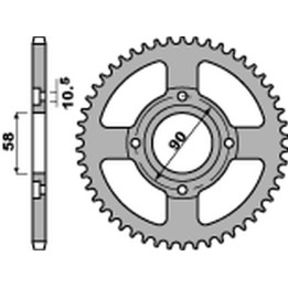PBR zębatka tylna 269 42 C45 honda cg 125 '02-'05, cm 125 '82-'97, cb 125T '82-'88, daelim vc 125 '96-'99 (JTR269.42) (łańc. 42…