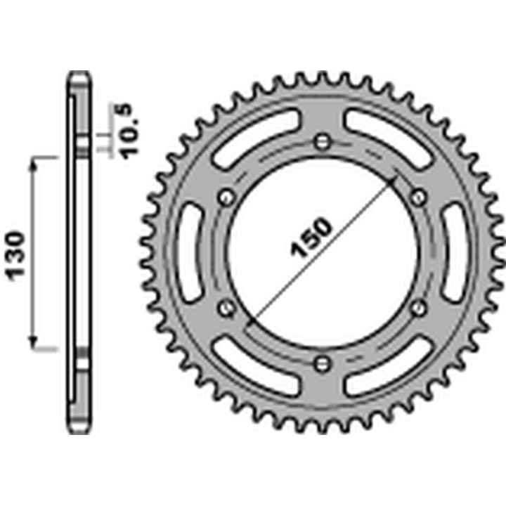 PBR zębatka tylna 300 43 C45 yamaha tdm 900 '02-'13 (STD.+1) (JTR300.43) (łańc. 525) (made in italy)