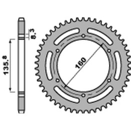 PBR zębatka tylna 3552 44 C45 bmw f 650, aprilia pegaso 650 '07-'09 (JTR5.44) (łańc. 520) (made in italy)