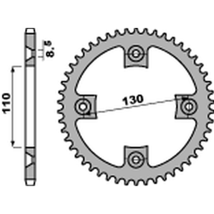 PBR zębatka tylna 4306 50 C45 honda cr 80/85 '85-'07 (JTR215.50) (łańc. 420) (STD.+1) (made in italy)
