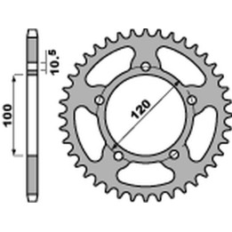 PBR zębatka tylna 4363 43 C45 aprilia rsv 1000 mille r/sl/sp '98-'03, shiver 750 '07-'14 (JTR702.43) (łańc. 525) (made in italy)