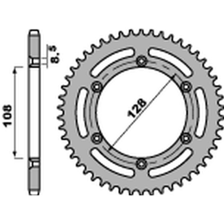PBR zębatka tylna 4488 57 f suzuki drz 125 '03-'10, kawasaki klx 125 '03-'07 (łańc. 428) (JTR797.57) (std.) (made in italy)