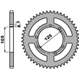 PBR zębatka tylna 4513 50 C45 yamaha yzf 125R '08-'20, MT-125 '15-'20 (JTR1844.50) (łańc. 428) (made in italy)
