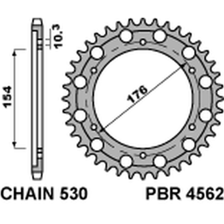 PBR zębatka tylna 4562 45 C45 honda cb 1000R '08-'18 (JTR1340.45) (ŁAŃC.530) (SDT.+1) (made in italy)