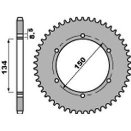 PBR zębatka tylna 463 46 C45 kawasaki kmx 125 '86-'03, kmx 200 '88-'92 (JTR463.46) (łańc. 428) (STD.-4) (made in italy)