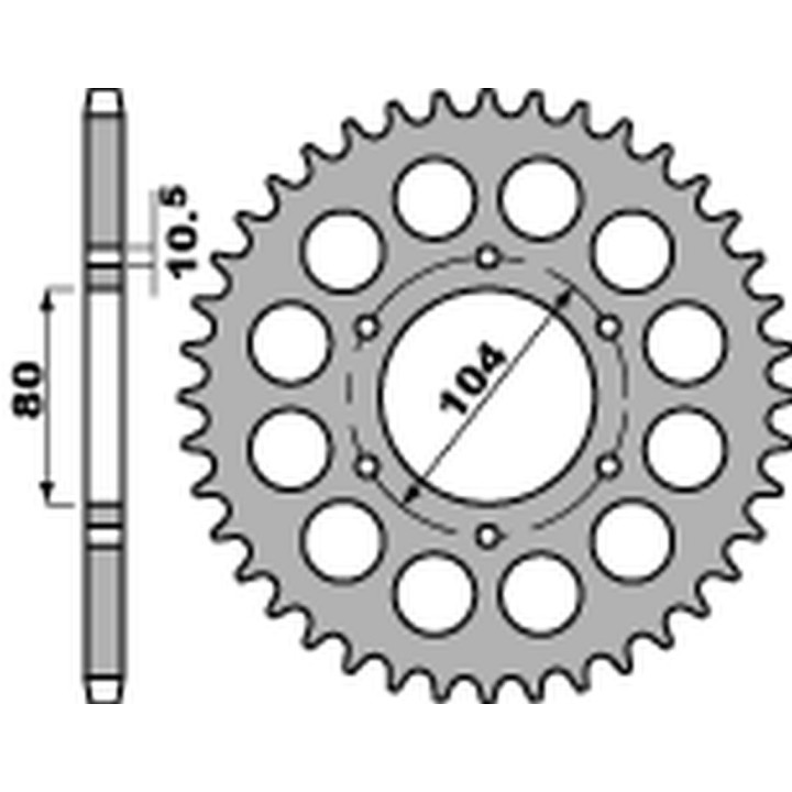 PBR zębatka tylna 488 47 C45 kawasaki zx 750R ninja, zrx 1200 '01-'06, ZX-12 '00-'06, zz-r 1200 '02-'04, ZX-9R '94-'01 (JTR488.…