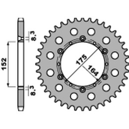 PBR zębatka tylna 856 42 f yamaha tt 600R '82-'04, yfm 660 '01-'04, yfs 200 '88-'06, yz 125/250 '85-'98, dt 125 '89-'06 (JTR853…
