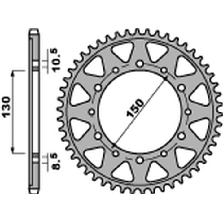 PBR zębatka tylna 860 46 C45 yamaha fzs 600 fazer/yzf thundercat '96-'03, gts 1000 '93-'01, xjr 1200/1300, fj 1100/1200 (JTR859…