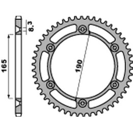 PBR zębatka tylna 896 48 C45 ktm 125/250/350 enduro '87-'90, MX 420/495 '81-'84, MX 500 '85-'93, LC4 600 '88-'92 (JTR896.48) (Ł…